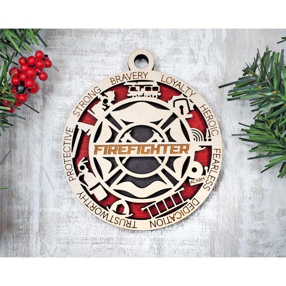 FIREFIGHTER Ornament Personalized First Responder Christmas Gift - Picture 4 of 5